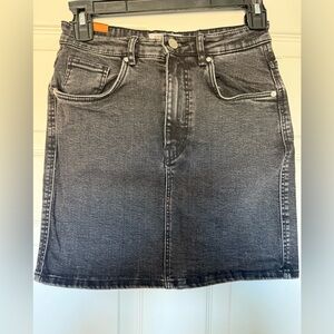 Zara Charcoal Mini Denim Skirt